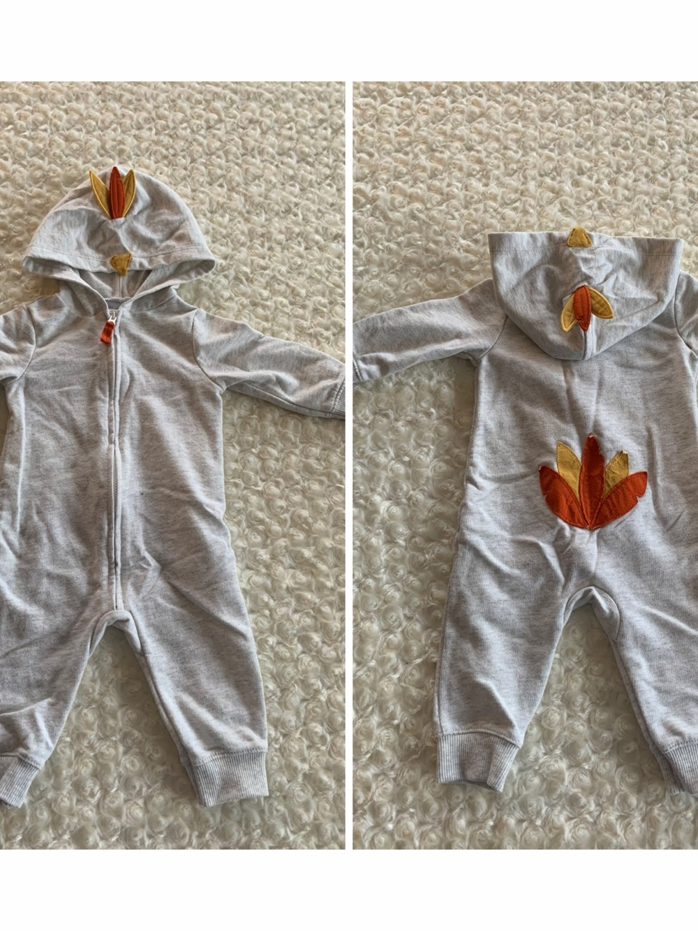 Size 6 Months Carter’s Thanksgiving Outfit Turkey Onesie Footie